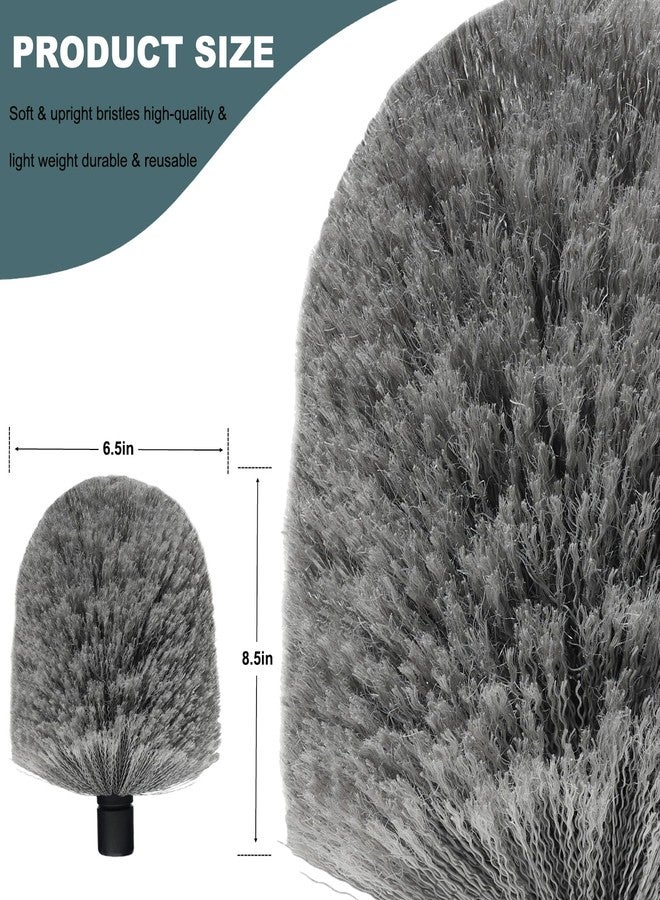 Tonmp 2 Pack Twist-On Cobweb Duster Head, Fits Standard 3/4 inch Threaded Poles, Attachment Spider Web Duster for Outdoor & Indoor Cleaning (Grey) - Image 2